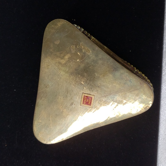 Brass Hinged Box Triangular - Picture 8 of 9